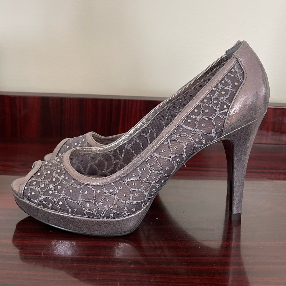ADRIANA PAPELL Peep Toe Pump  with Rhinestone